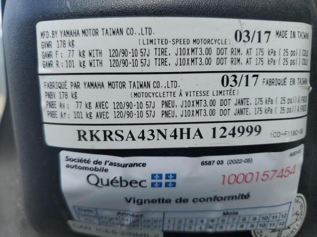 2017 YAMAHA YW50 F RKRSA43N4HA124999