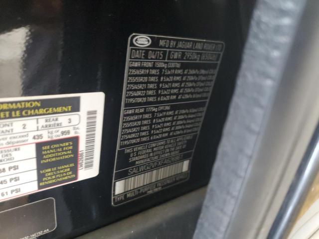 2015 LAND ROVER RANGE ROVE SALWG2VFXFA626861