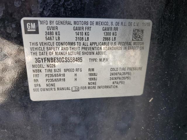 2016 CADILLAC SRX LUXURY 3GYFNBE30GS558485