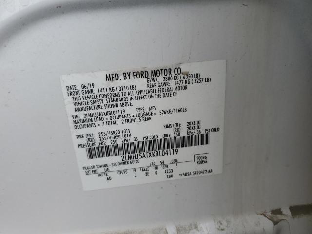 2019 LINCOLN MKT 2LMHJ5ATXKBL04119