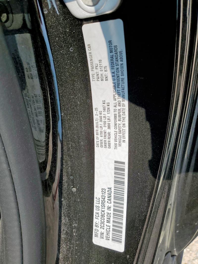 2025 DODGE CHARGER DA 2C3CDBCK1SR543123