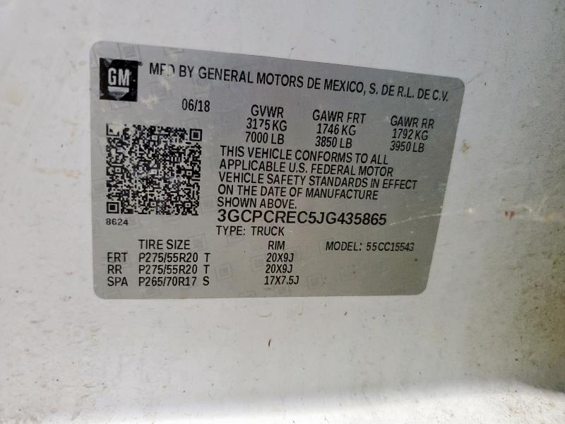 2018 CHEVROLET SILVERADO C1500 LT 3GCPCREC5JG435865