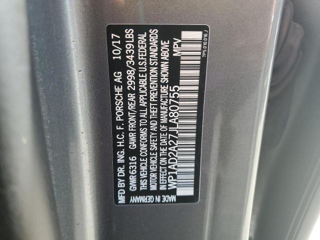 2018 PORSCHE CAYENNE GT WP1AD2A27JLA80755