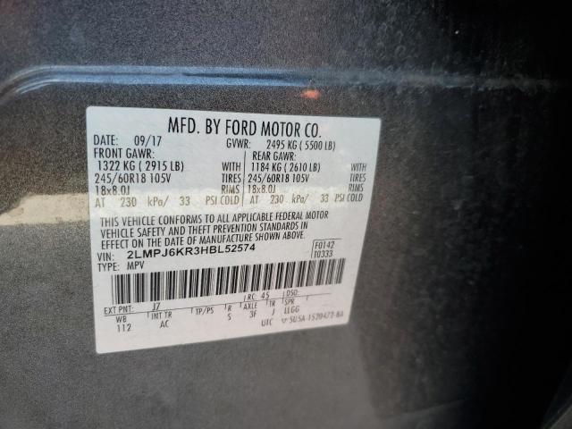 2017 LINCOLN MKX SELECT 2LMPJ6KR3HBL52574