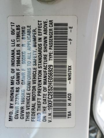 2017 HONDA CIVIC LX 19XFC2E52HE056929