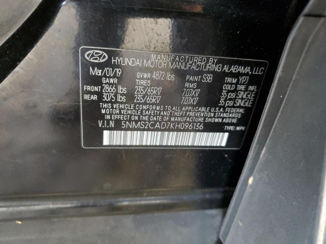 2019 HYUNDAI SANTA FE S - 5NMS2CAD7KH096136