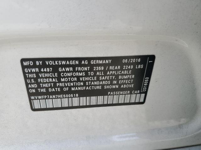2017 VOLKSWAGEN CC R-LINE WVWFP7AN7HE500518