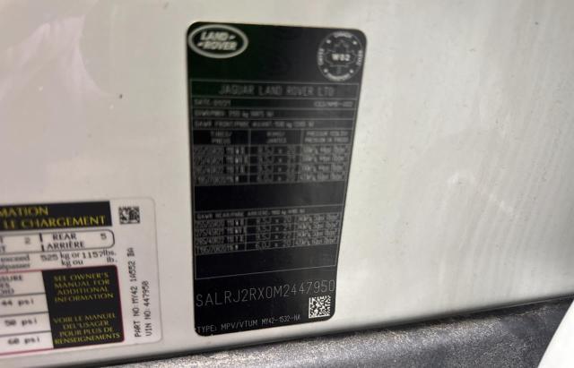 2021 LAND ROVER DISCOVERY SALRJ2RX0M2447950