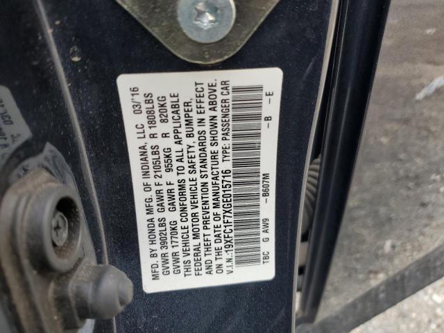 2016 HONDA CIVIC EXL 19XFC1F7XGE015716