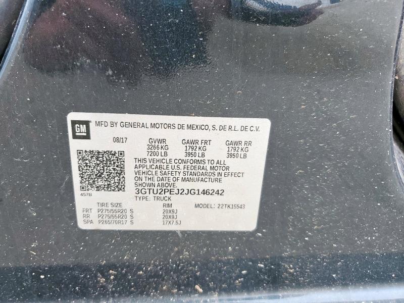 2018 GMC SIERRA K15 - 3GTU2PEJ2JG146242