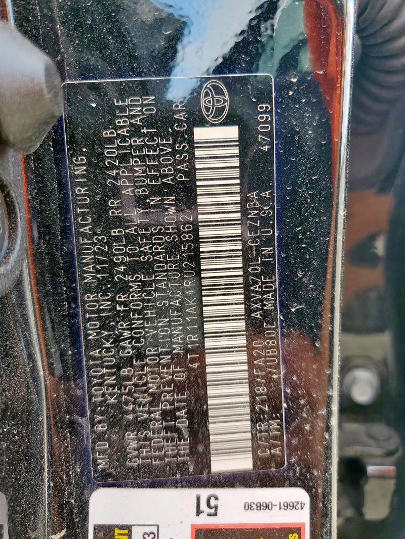2024 TOYOTA CAMRY LE 4T1R11AK4RU215862