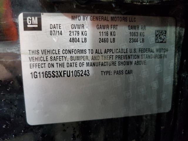 2015 CHEVROLET IMPALA LTZ 1G1165S3XFU105243