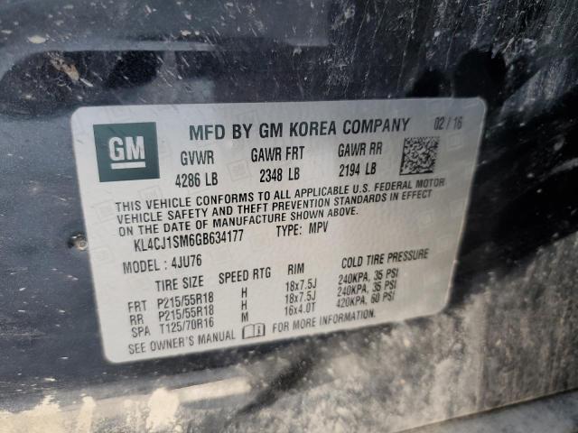 2016 BUICK ENCORE SPORT TOURING KL4CJ1SM6GB634177