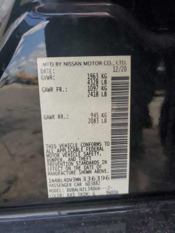 2021 NISSAN ALTIMA SV 1N4BL4DV3MN336396