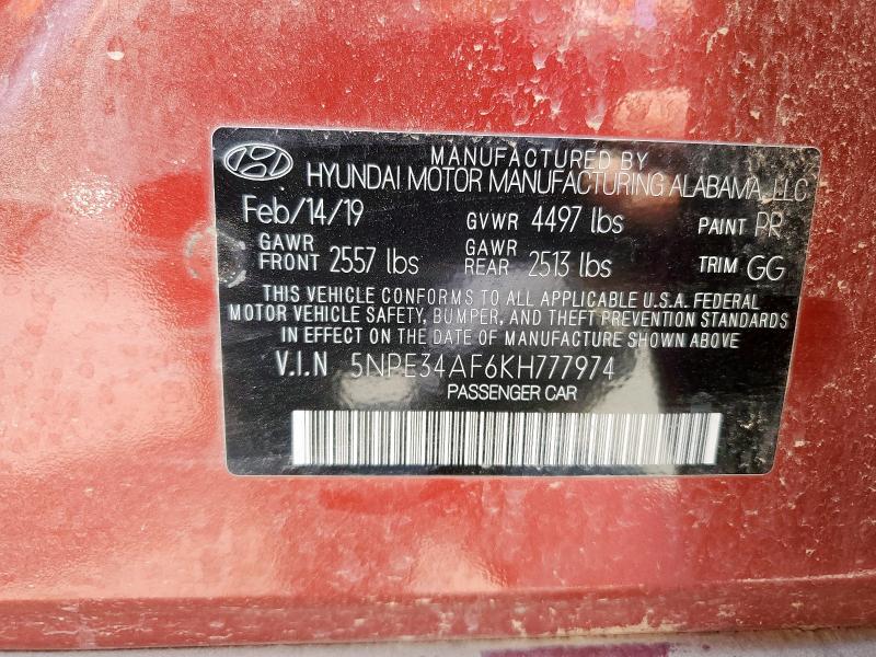2019 HYUNDAI SONATA LIM 5NPE34AF6KH777974