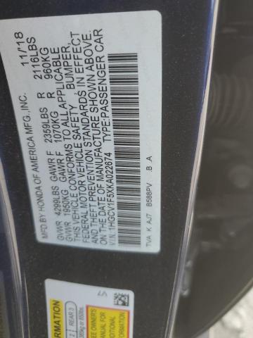 2019 HONDA ACCORD EXL - 1HGCV1F5XKA022674