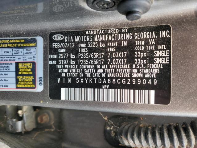 2012 KIA SORENTO BASE - 5XYKTDA68CG299049