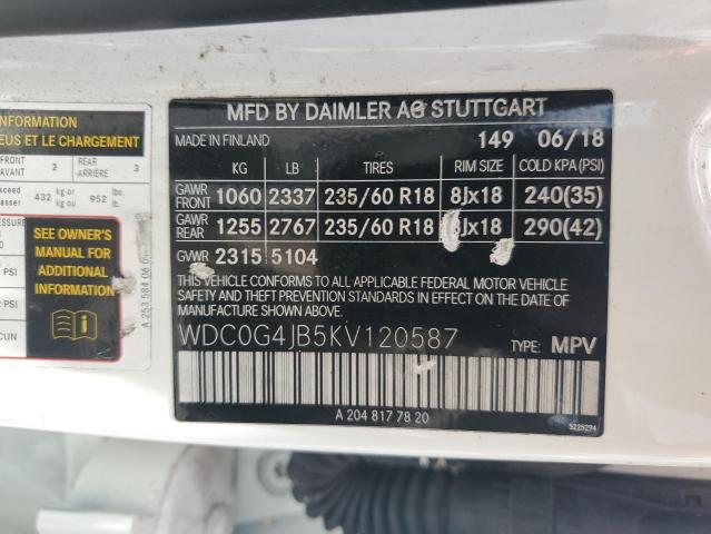 2019 MERCEDES-BENZ GLC 300 WDC0G4JB5KV120587