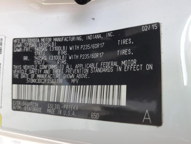 2015 TOYOTA SIENNA LE - 5TDKK3DC2FS583198