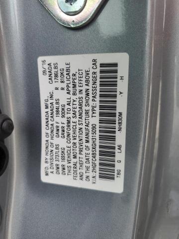 2016 HONDA CIVIC LX 2HGFC4B5XGH315090