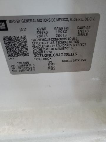 2018 GMC SIERRA K1500 SLT 3GTU2NEC9JG205115