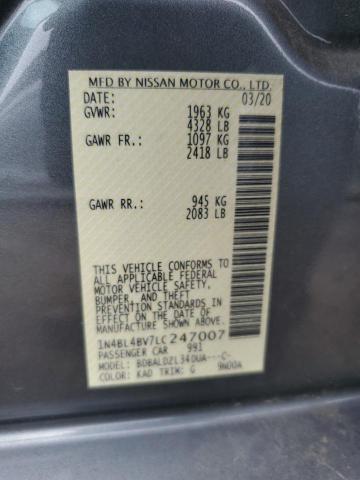 2020 NISSAN ALTIMA S - 1N4BL4BV7LC247007