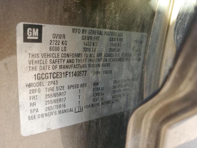 2015 CHEVROLET COLORADO Z 1GCGTCE31F1140877