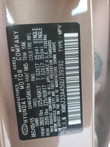 2016 HYUNDAI TUCSON KM8J33A45GU139392