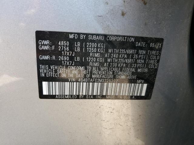 2021 SUBARU OUTBACK PR 4S4BTAFC2M3225222