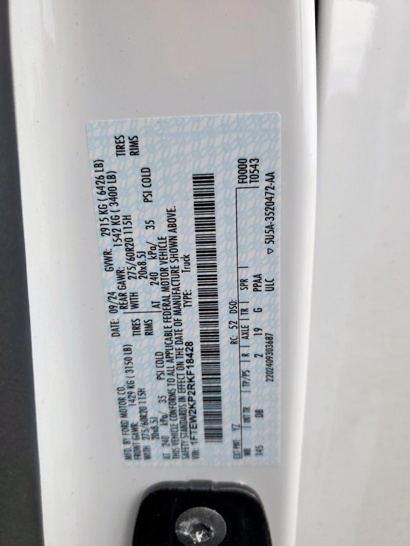 2024 FORD F150 STX 1FTEW2KP2RKF18428