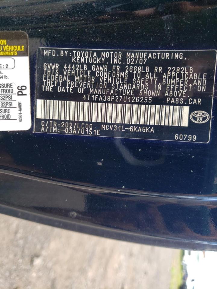 Lot #3272260208 2007 TOYOTA CAMRY SOLA