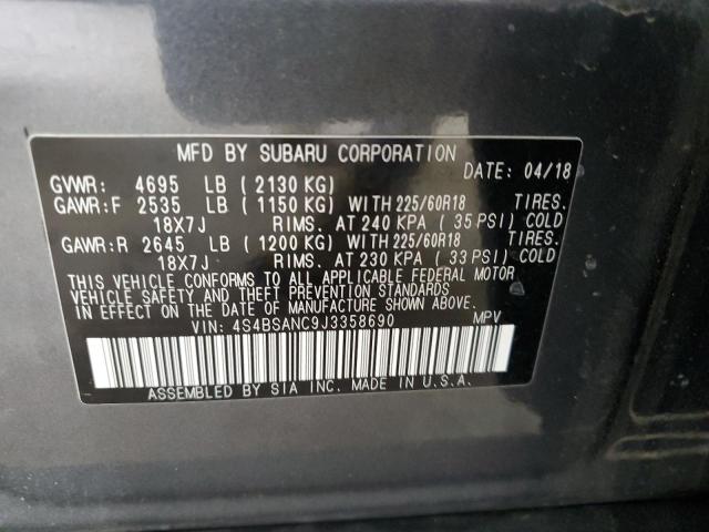 2018 SUBARU OUTBACK 2. 4S4BSANC9J3358690