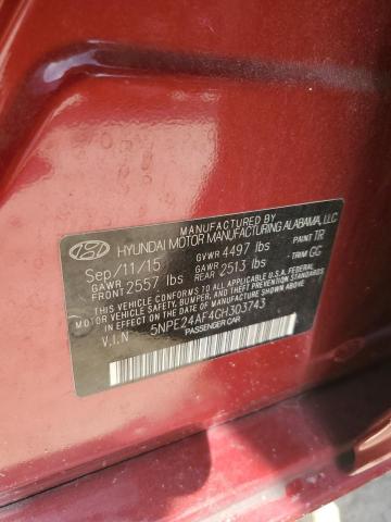 2016 HYUNDAI SONATA SE 5NPE24AF4GH303743