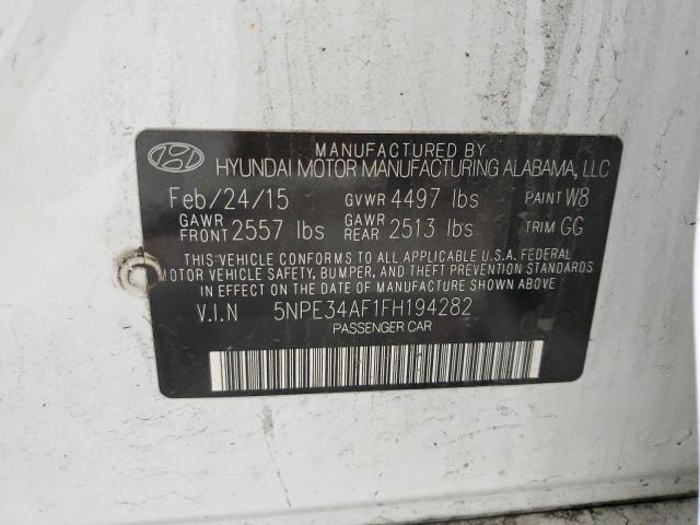 2015 HYUNDAI SONATA SPO 5NPE34AF1FH194282