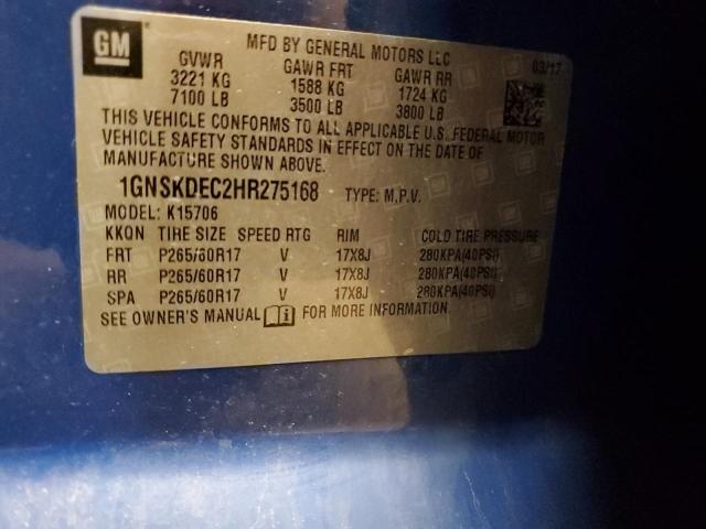 2017 CHEVROLET TAHOE POLICE 1GNSKDEC2HR275168