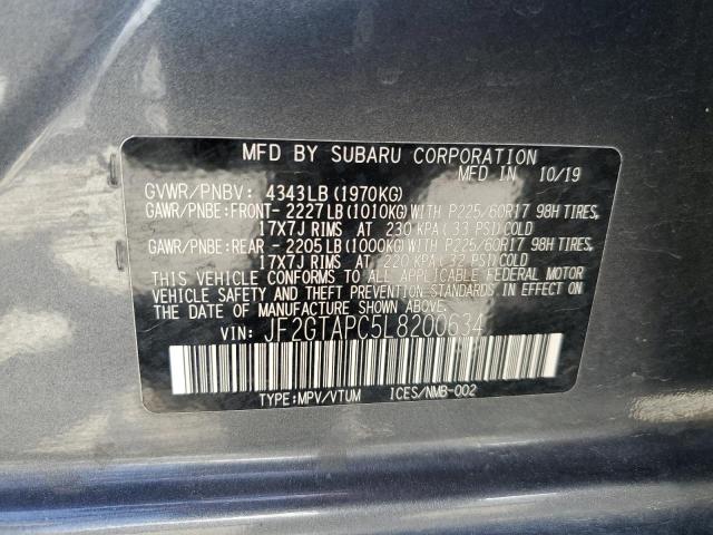 2020 SUBARU CROSSTREK JF2GTAPC5L8200634