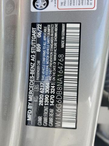 2022 MERCEDES-BENZ S 500 4MAT W1K6G6DB8NA164768