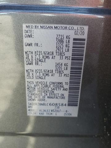 2020 NISSAN PATHFINDER 5N1DR2BN8LC608584