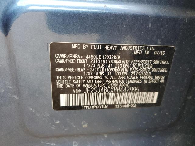 2017 SUBARU FORESTER L - JF2SJABCXHH442995