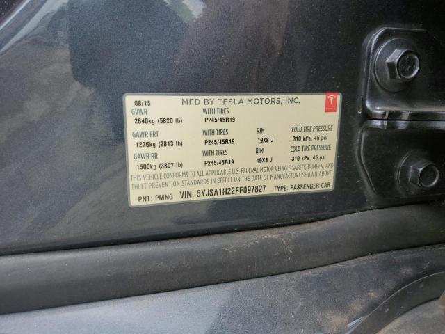2015 TESLA MODEL S 85 5YJSA1H22FF097827