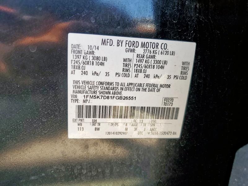 2015 FORD EXPLORER X 1FM5K7D81FGB26551