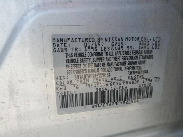 2015 NISSAN SENTRA S 3N1AB7AP9FY228454