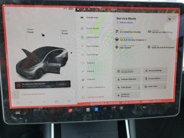 2020 TESLA MODEL Y - 5YJYGDEEXLF051098