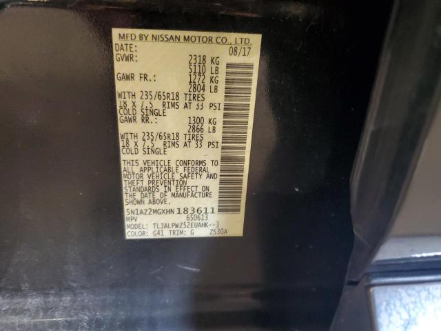 2017 NISSAN MURANO S 5N1AZ2MGXHN183611