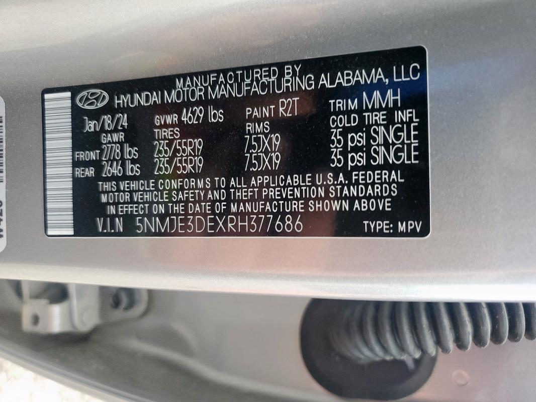 2024 HYUNDAI TUCSON LIMITED 5NMJE3DEXRH377686