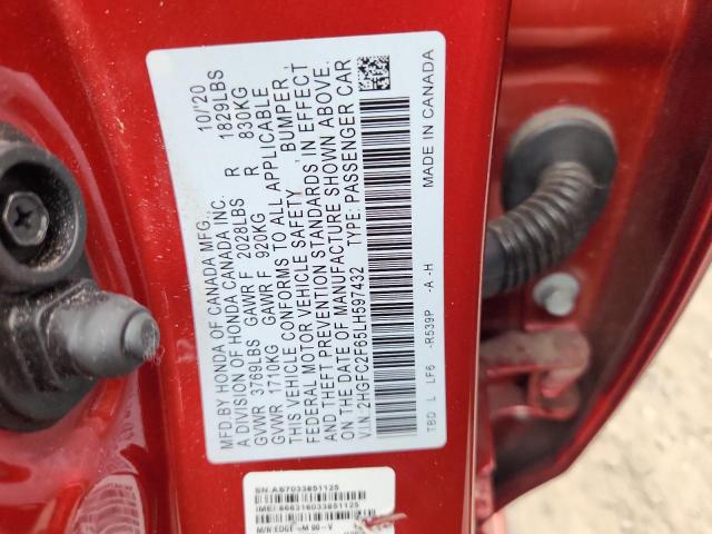 2020 HONDA CIVIC LX 2HGFC2F65LH597432