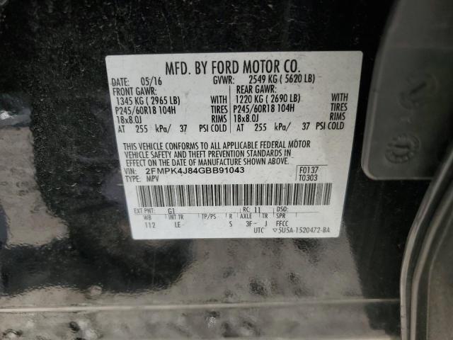 2016 FORD EDGE SEL - 2FMPK4J84GBB91043