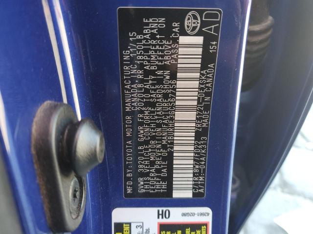 2016 TOYOTA COROLLA L 2T1BURHE3GC567756