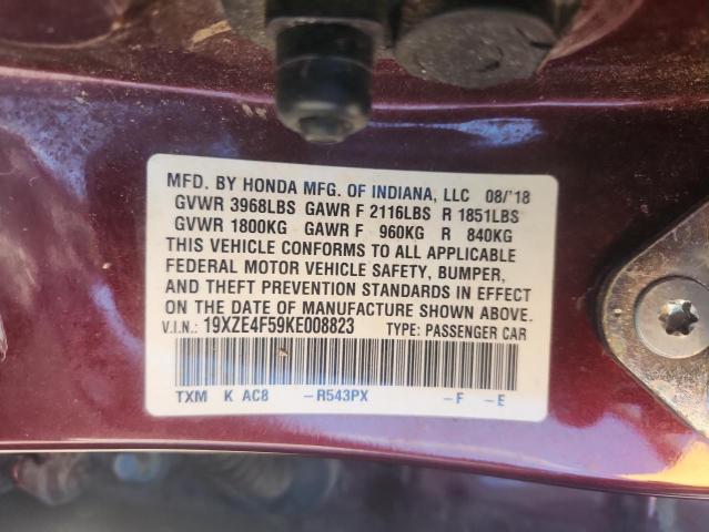 2019 HONDA INSIGHT EX 19XZE4F59KE008823
