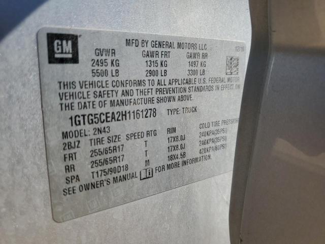 2017 GMC CANYON SLE 1GTG5CEA2H1161278